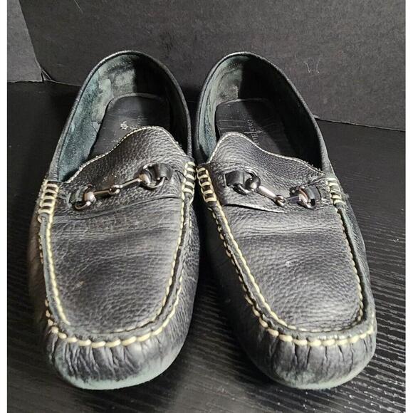 Cole Haan Men's Driving Loafers Sz 9.5 B‎ Black Leather Slip On Casual Shoes - Picture 1 of 9